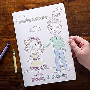 Personalized Fathers Day Cards   Daddy & Me Coloring Card