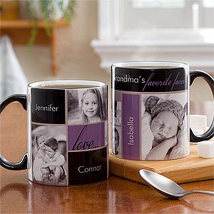 Photo Personalized Black Handle Coffee Mugs   Favorite Faces