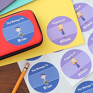Personalized Kids Cartoon Character Stickers