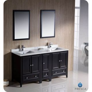 Fresca Oxford 60 Traditional Double Sink Bathroom Vanity with Side Cabinet   Es