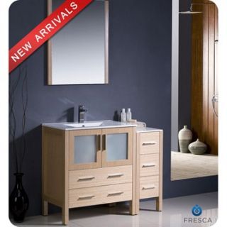 Fresca Torino 42 Light Oak Modern Bathroom Vanity with Side Cabinet & Integrate