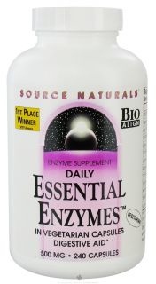 Source Naturals   Daily Essential Enzymes 500 mg.   240 Vegetarian Capsules