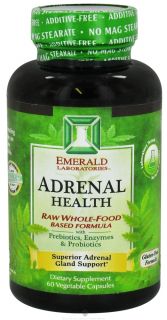 Emerald Labs   Adrenal Health Raw Whole Food Based Formula   60 Vegetarian Capsules