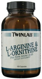 Twinlab   L Arginine & L Ornithine Free Form Amino Acids   100 Capsules