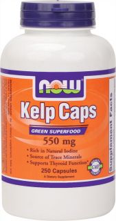 NOW Foods   Kelp Caps Green Superfood 325 mcg.   250 Vegetarian Capsules