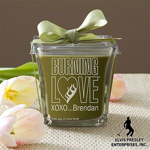 Personalized Burning Love Elvis Candles   Papaya & Bamboo