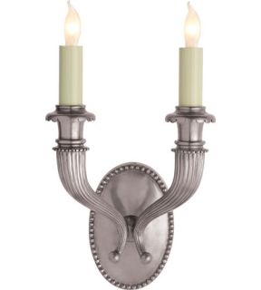 E.F. Chapman Fluted 2 Light Wall Sconces in Antique Nickel CHD2466AN
