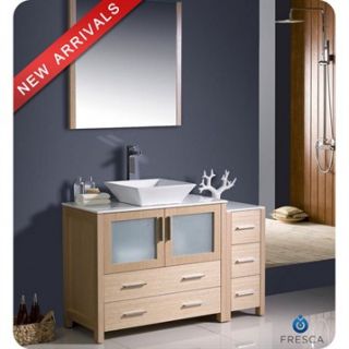 Fresca Torino 48 Light Oak Modern Bathroom Vanity with Side Cabinet & Vessel Si