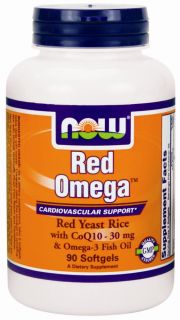NOW Foods   Red Omega Red Yeast Rice With CoQ10 30 mg.   90 Softgels