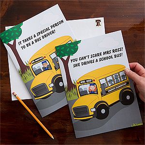 Personalized Bus Driver Greeting Cards   Oversized