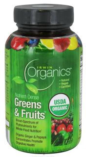 Irwin Naturals   Organics Nutrient Dense Greens & Fruits   60 Tablets
