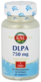Kal   DLPA (Dl Phenylalanine) 750 mg.   60 Tablets