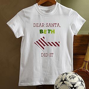Personalized Kids Christmas T Shirts   Dear Santa