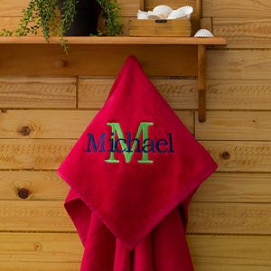 Personalized Beach Towels for Kids   Red   All About Me