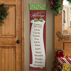Personalized Christmas Door Banners   Family Christmas List