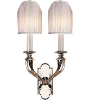 E.F. Chapman Horn 2 Light Wall Sconces in Polished Nickel CHD1162PN