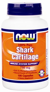 NOW Foods   Freeze Dried Shark Cartilage 100% Pure 750 mg.   100 Capsules