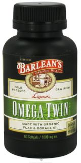 Barleans   Lignan Omega Twin 1000 mg.   60 Softgels