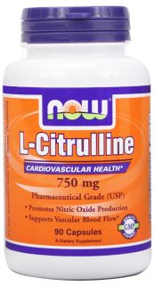 NOW Foods   L Citrulline Cardiovascular Health 750 mg.   90 Capsules