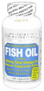 Amino Acid & Botanical   Omega 3 Fish Oil Lemon   60 Capsules
