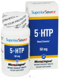 Superior Source   5 HTP Mood Elevator Instant Dissolve 50 mg.   60 Tablets