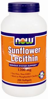 NOW Foods   Sunflower Lecithin 1200 mg.   200 Softgels