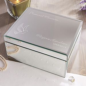 Mirrored Personalized Jewelry Box   In Loving Memory   Large
