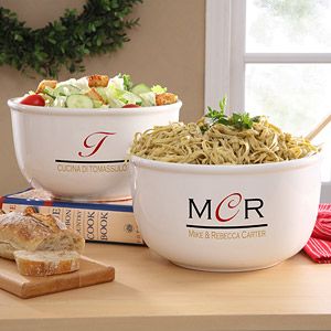Chefs Monogram Personalized Serving Bowl