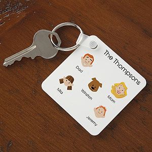 Personalized Family Character Key Ring