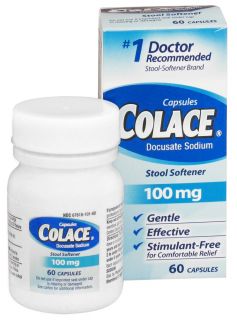 Colace   Docusate Sodium Stool Softener 100 mg.   60 Capsules DAILY DEAL