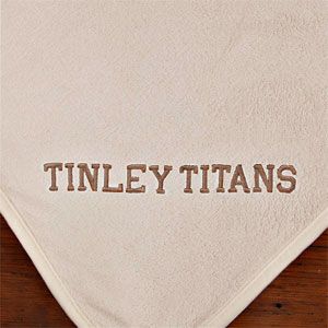 Personalized White Fleece Blanket   Game Day