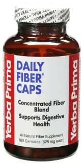 Yerba Prima   Daily Fiber Caps 625 mg.   180 Capsules