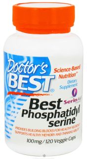 Doctors Best   Best Phosphatidyl Serine Featuring SerinAid 100 mg.   120 Vegetarian Capsules