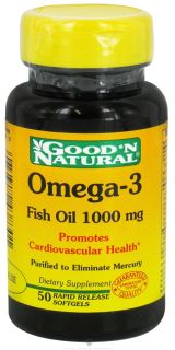 Good N Natural   Omega 3 Fish Oil 1000 mg.   50 Softgels