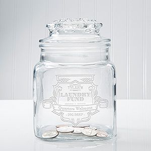 Personalized Glass Money Jar   College Fund