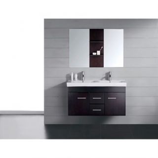 Virtu USA Opal 48 Double Sink Bathroom Vanity   Espresso