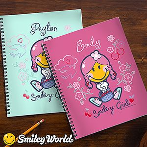 Personalized Kids Notebooks   Smiley Girl