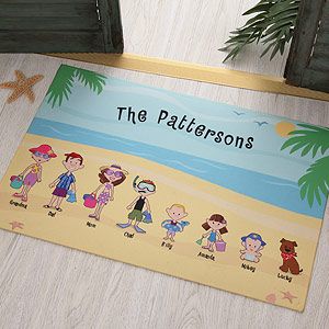 Personalized Beach Vacation Family Doormats