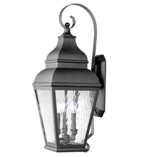 Exeter 3 Light Outdoor Wall Lights in Black 2605 04