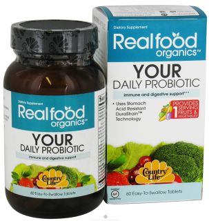 Country Life   Real Food Organics Your Daily Probiotic   60 Tablets