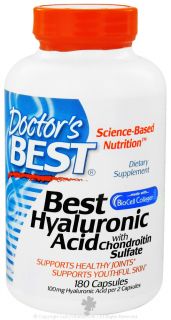 Doctors Best   Best Hyaluronic Acid with Chondroitin Sulfate 100 mg.   180 Capsules