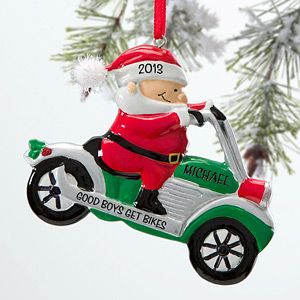 Personalized Christmas Ornaments   Motorcycle Santa