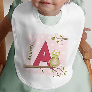 Girls Personalized Baby Bibs Owl About You