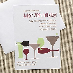 Personalized Birthday Invitations   Raise Your Glass