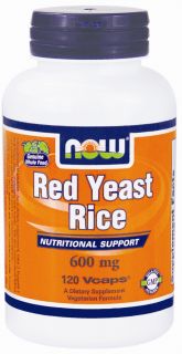NOW Foods   Red Rice Yeast 600 mg.   120 Vegetarian Capsules (formerly Extract)