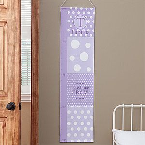 Personalized Growth Chart   Girls Polka Dots
