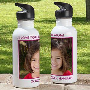 Personalized Photo Water Bottles   Single Photo