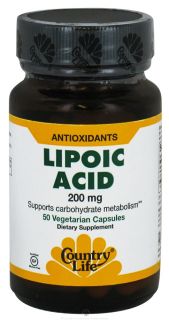 Country Life   Lipoic Acid 200 mg.   50 Vegetarian Capsules Formerly Biochem