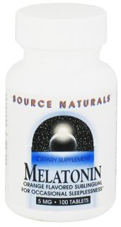 Source Naturals   Melatonin Sublingual Orange 5 mg.   100 Tablets
