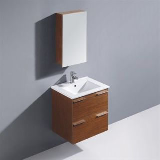 Vigo 24 inch Ophelia Single Bathroom Vanity with Medicine Cabinet   Wenge